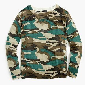 J Crew Merino Wool Sweatshirt Sweater in Camo Size Medium